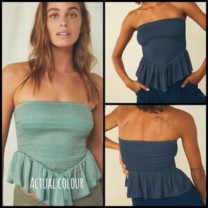 Free People Kiss Kiss Cami Peplum Tube Top S